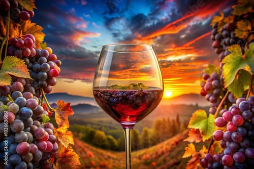 Wallpaper Mural Enchanting Double Exposure Art Featuring Merlot Color Tones in Nature and Wine Themes Torontodigital.ca