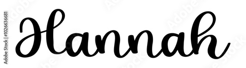 Hannah  - black color - word name written - ideal for websites, presentations, cards, banners, sweatshirts, prints, cricut, silhouette, sublimations, labels, stickers