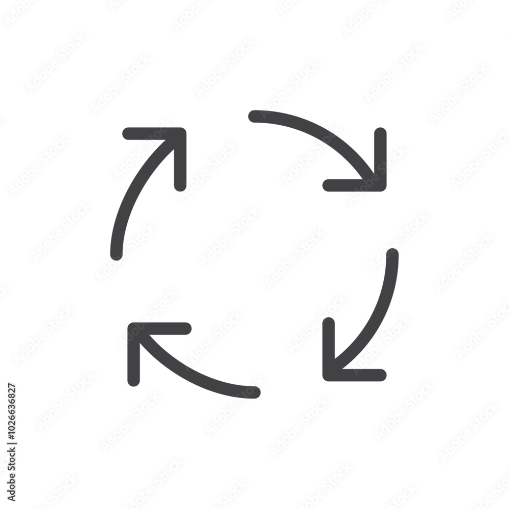 Refresh icon Thin outline art symbol Refresh icon Thin outline art symbol