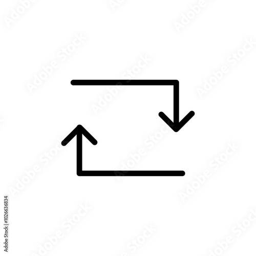 refresh icon Thin outline art symbol