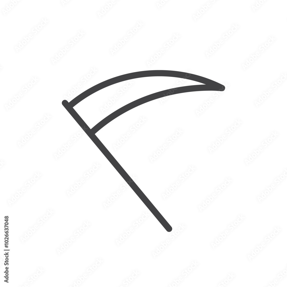 Scythe icon Thin outline art symbol Scythe icon Thin outline art symbol