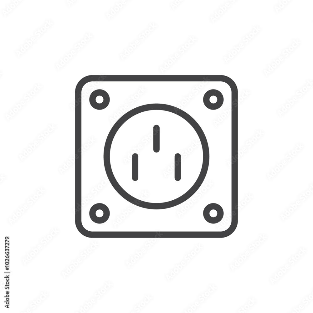 Socket icon Thin outline art symbol Socket icon Thin outline art symbol