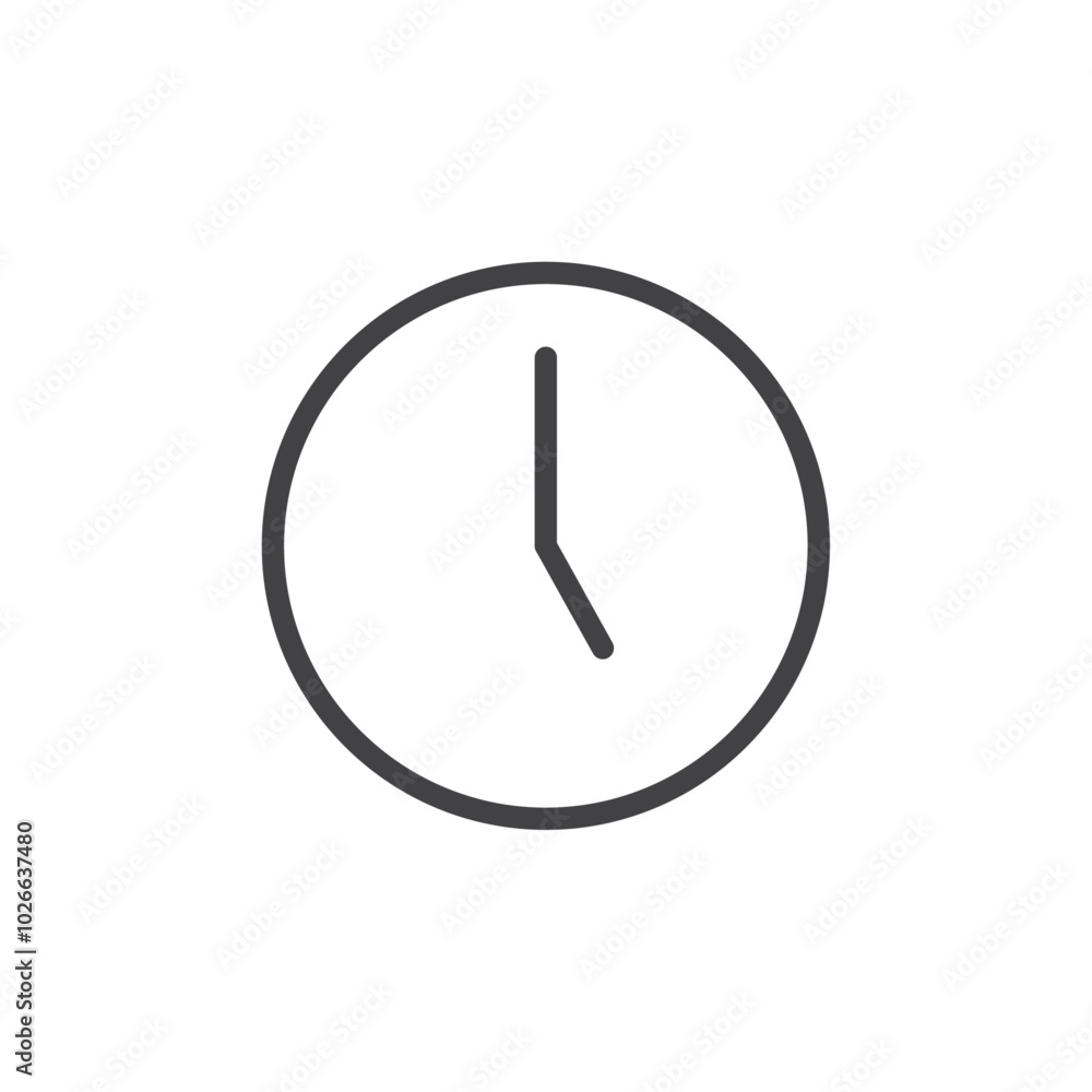 Time icon Thin outline art symbol Time icon Thin outline art symbol