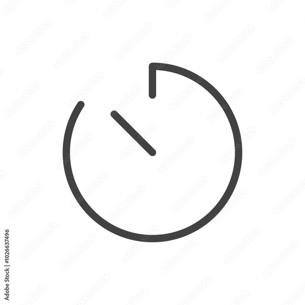 Timer icon Thin outline art symbol Timer icon Thin outline art symbol