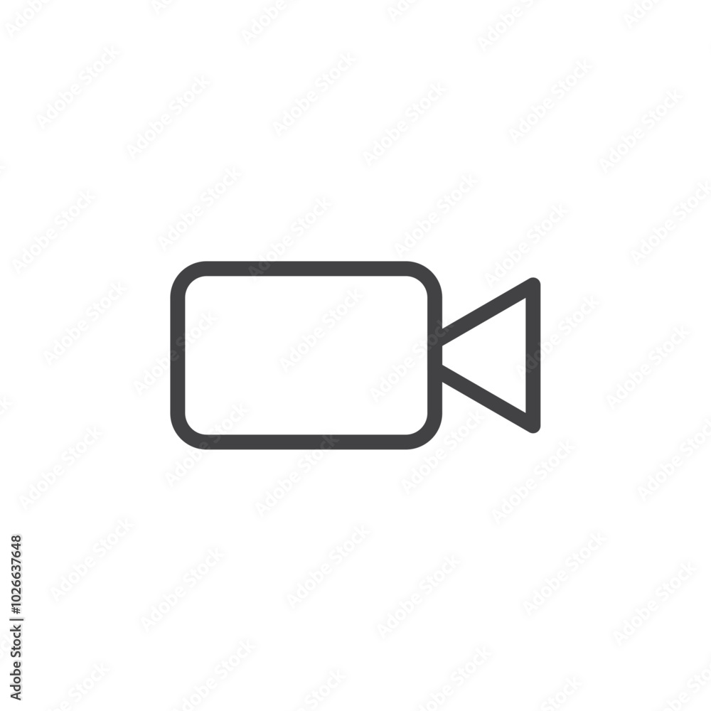 Video camera icon Thin outline art symbol Video camera icon Thin outline art symbol