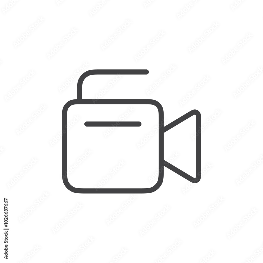 Video Camera icon Thin outline art symbol Video Camera icon Thin outline art symbol