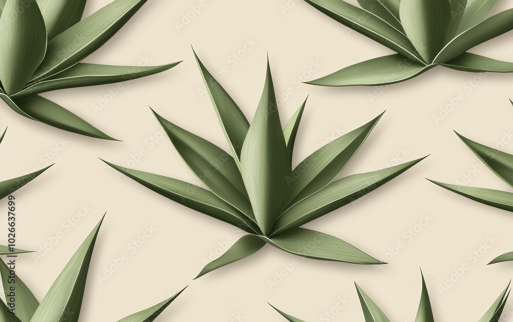 custom made wallpaper toronto digitalSeamless pattern of agave plants in muted green tones on a pale sand background, perfect for a desert-inspired design