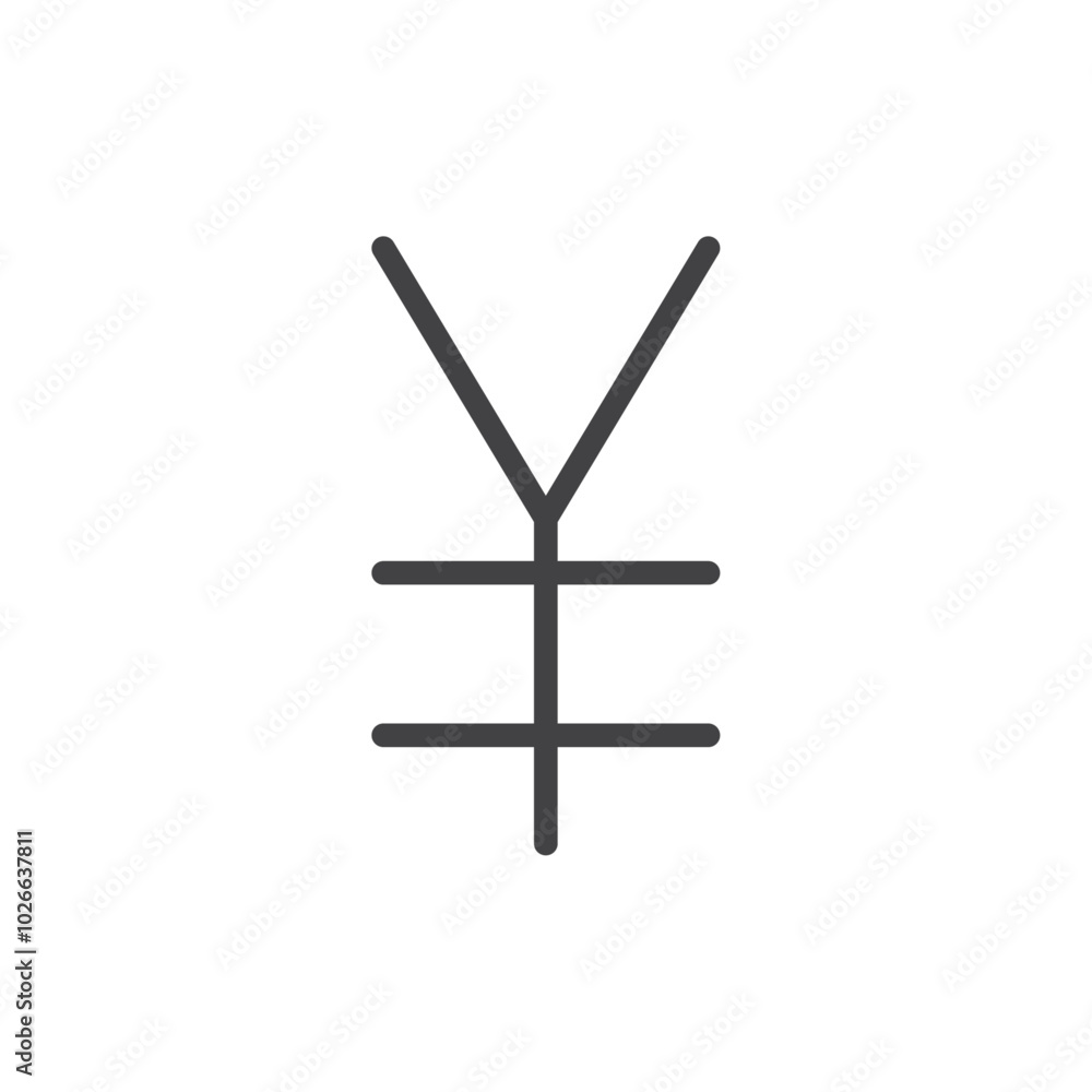 Fototapeta premium Yen icon Thin outline art symbol