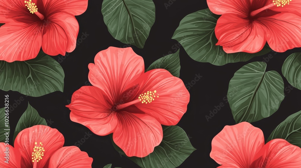 Seamless pattern of tulip flowers and leaves in soft pastel colors on a light gray background, perfect for a spring-themed design Seamless pattern of tulip flowers and leaves in soft pastel colors on a light gray background, perfect for a spring-themed design