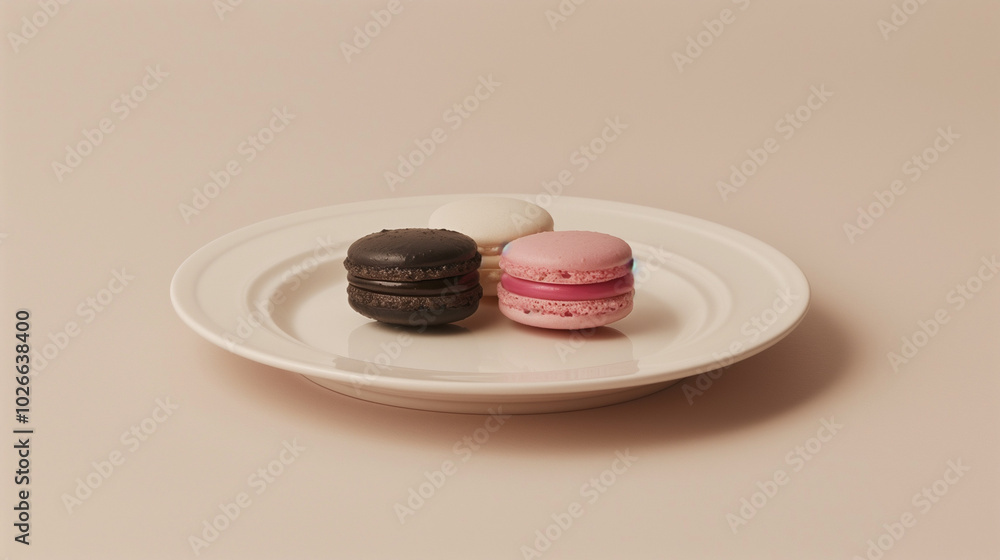 Pink Macaron on Minimal Plate Pink Macaron on Minimal Plate