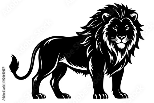 lion silhouette vector illustration photo