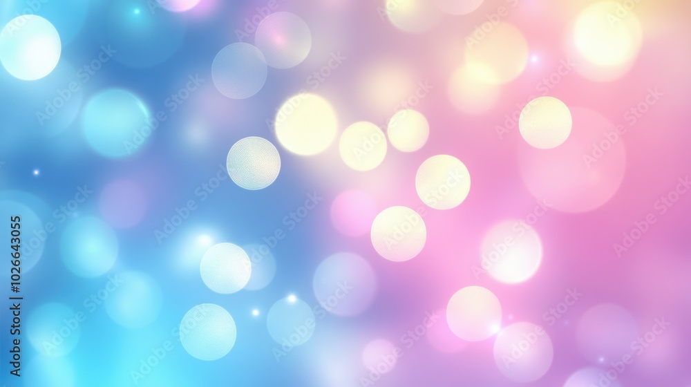 Colorful abstract background with soft bokeh lights in pink, blue, and white hues Colorful abstract background with soft bokeh lights in pink, blue, and white hues