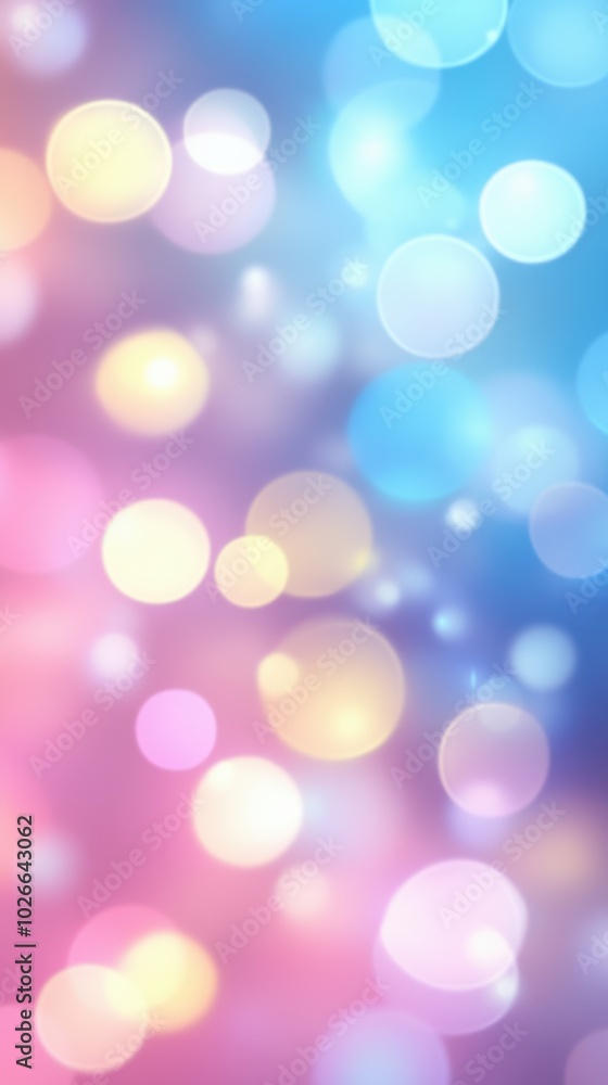 Colorful abstract background with soft bokeh lights in pink, blue, and white hues Colorful abstract background with soft bokeh lights in pink, blue, and white hues