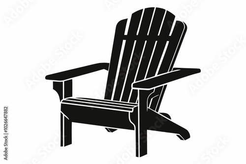 
Adirondack chair silhouette vector, chair icon
