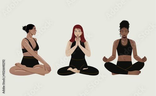 Wallpaper Mural Woman sitting in yoga pose. Young woman practicing yoga. Workout and meditation. Wellness concept. Torontodigital.ca