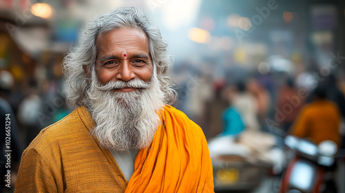 Smiling Indian Pandit Portrait