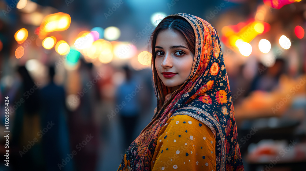 Close-Up Portrait of Indian Woman in Market Close-Up Portrait of Indian Woman in Market