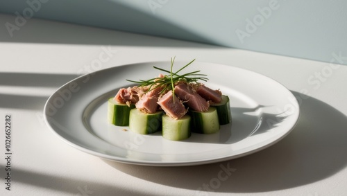 Tasty Tuna and Cucumber Appetizer Savory Snacks for Any Occasion. photo