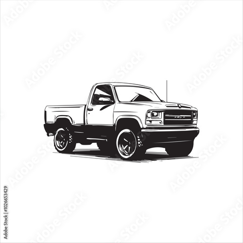 Art & truck with trailer