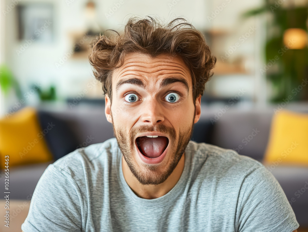 Scared Young Man at Home Scared Young Man at Home