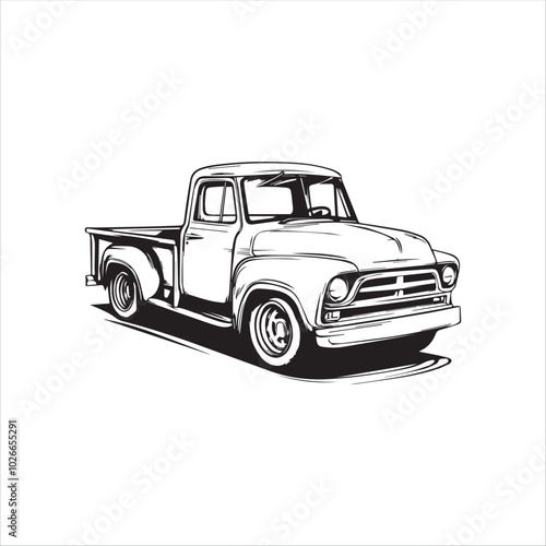 Art & truck with trailer