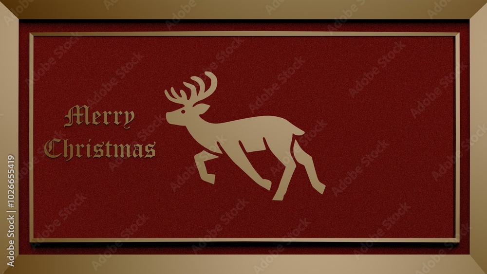 Christmas card with a reindeer design Christmas card with a reindeer design