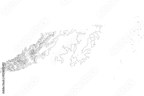 North Carolina 1-bit contour map topography. Detailed elevation lines minimalist black white vector graphic style. Scalable SVG for cartography, GIS visualization, graphic design, education, art print