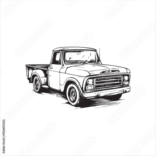 Art & truck with trailer