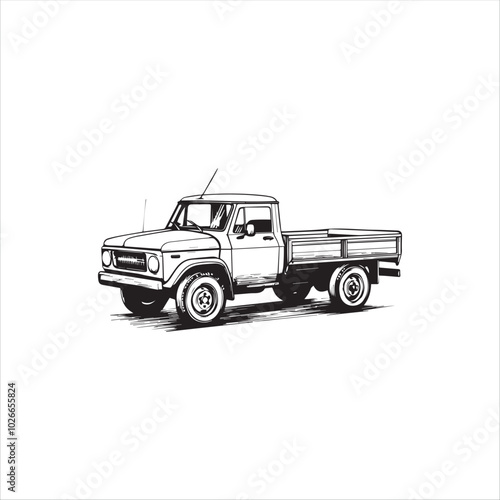 Art & truck with trailer