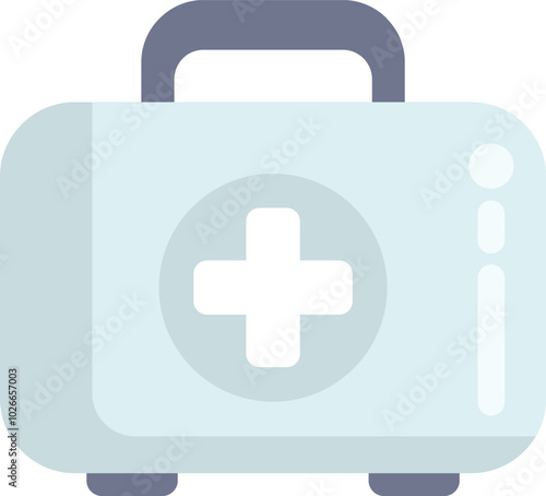 First aid kit closed with the handle up showing the medical cross symbol