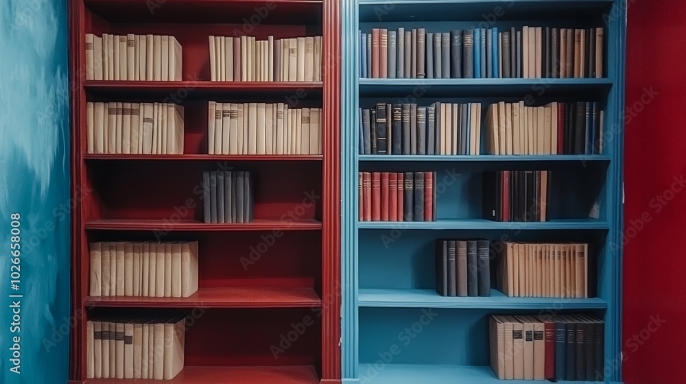 An abstract arrangement of vibrant books with a simple gradient backdrop provides contrast. An abstract arrangement of vibrant books with a simple gradient backdrop provides contrast.