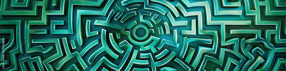 Abstract Maze, Turquoise Twist: An intricate web of intersecting lines in shades of blue and green forms a captivating maze-like pattern. Abstract Maze, Turquoise Twist: An intricate web of intersecting lines in shades of blue and green forms a captivating maze-like pattern.