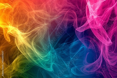 Multicolored swirling smoke creating an ethereal abstract art experience.