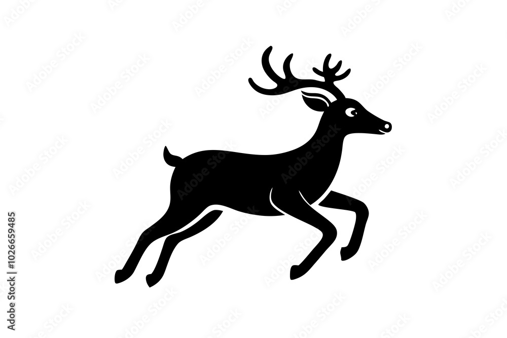 Obraz premium silhouette of a Reindeer Run