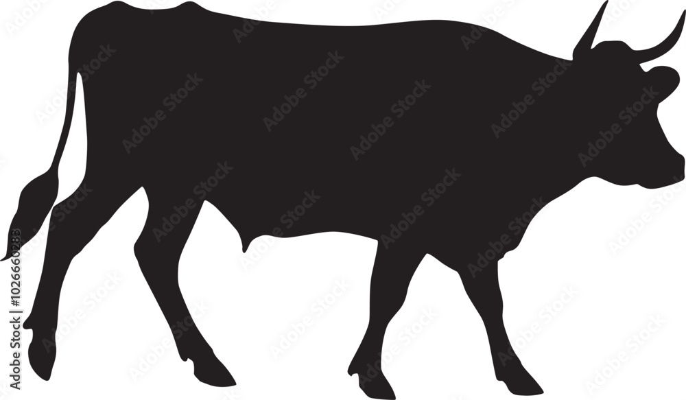 Minimalist Cow Silhouette Vector Design Minimalist Cow Silhouette Vector Design