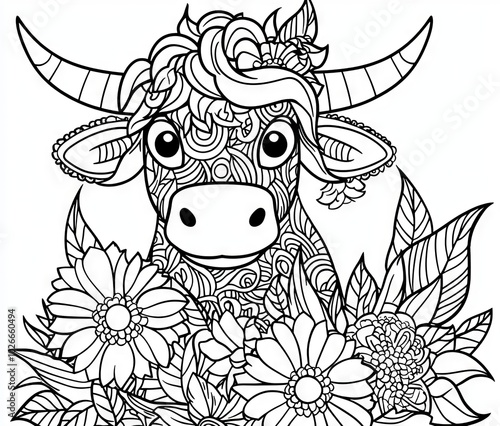 Coloring pages of cows for kids and children.