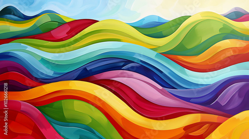 colorful abstract scene, vibrant and playful abstract landscape, bursting with colorful joy and creativity