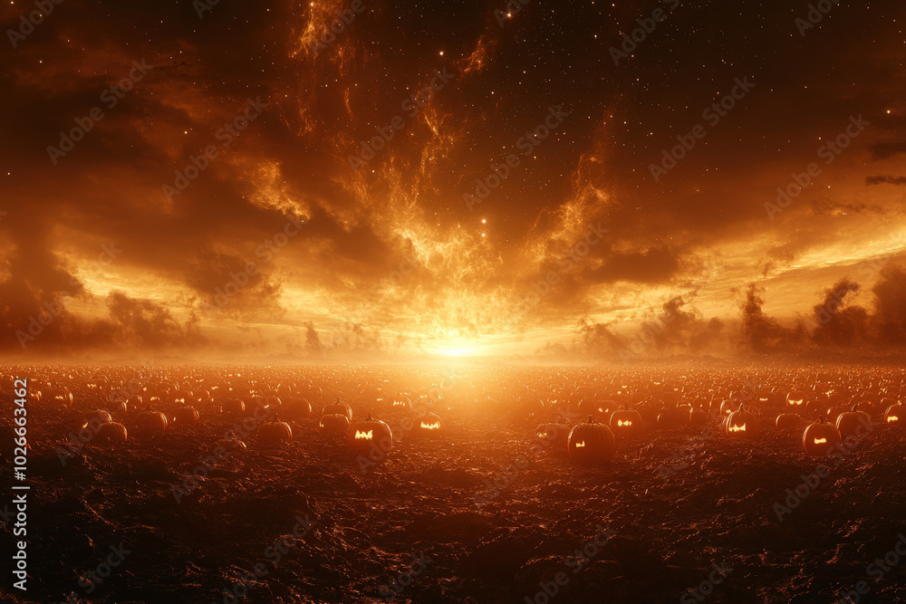 Fototapeta premium Apocalyptic Sunset Landscape 