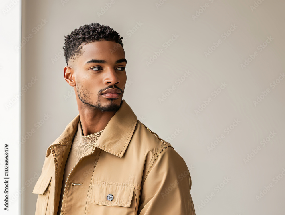 Black Man in Front of Colored Background Black Man in Front of Colored Background