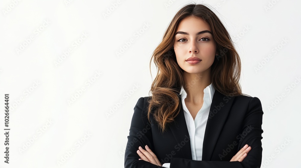 Business woman portrait on white background. Business woman portrait on white background.