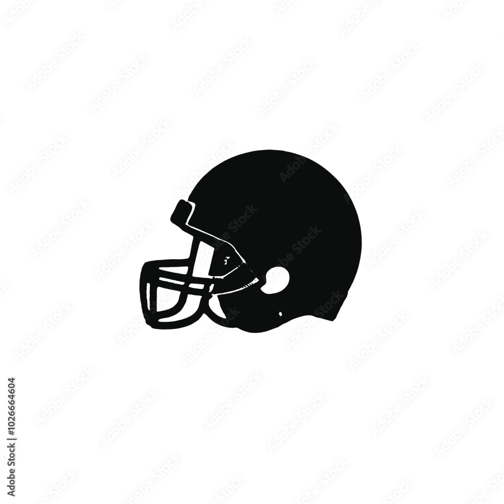 A black silhouette of a football helmet A black silhouette of a football helmet