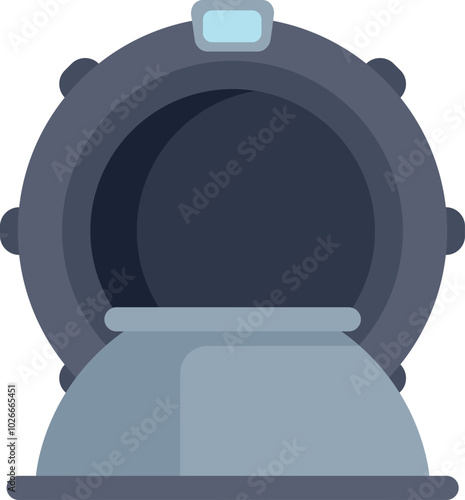 Magnetic resonance imaging scanner front view medical equipment illustration