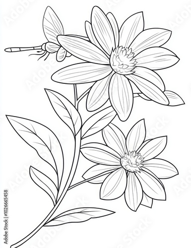 Featuring a beautiful dragonfly, this coloring book is suitable for children as well as adults