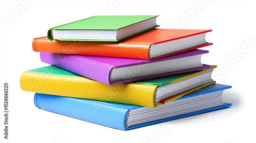 Wallpaper Mural Isolated on a transparent background, a stack of colorful books rests on a wooden table Torontodigital.ca