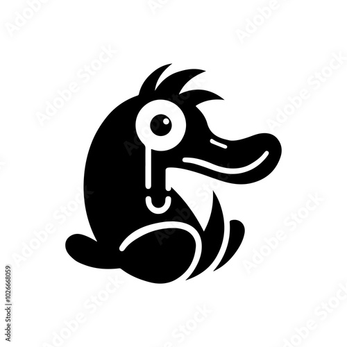 A platypus with a monocle silhouette photo