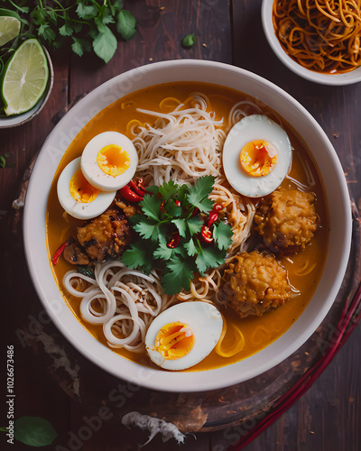 Ohn No Khao Swe (Burmese Coconut Noodle Soup) photo