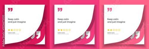 3D bubble testimonial banner, quote, infographic. Social media post template designs for quotes. Empty speech bubbles, quote bubbles and text box. Vector Illustration EPS10.