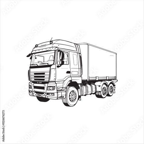 truck isolated on white