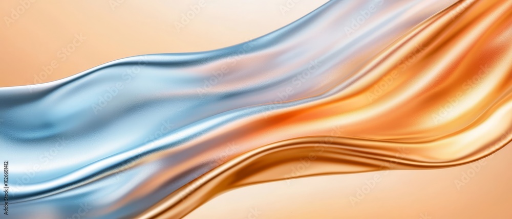 Naklejka premium A close-up of a blue and orange wave against a beige background, with a light orange overlay