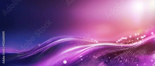 Purple wave on blue-pink backdrop, bright light from above illuminates top wave